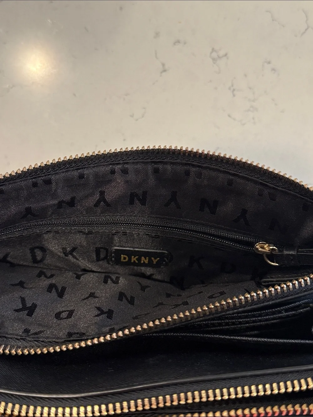 DKNY Black Leather Crossbody Belt Bag